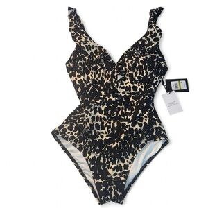 NWT DKNY Animal Print One Piece Swimsuit